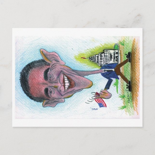 Karikatur Obama Postkarte (Vorderseite)