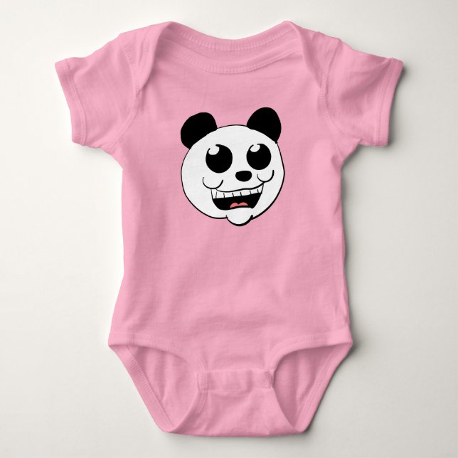 Karikatur-Panda-Kopf Baby Strampler (Vorderseite)