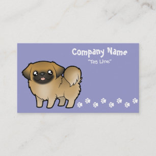 Karikatur Pekinese (Welpenschnitt) Visitenkarte