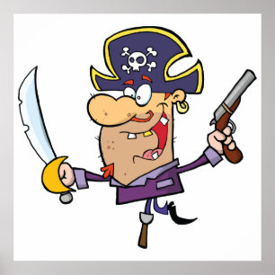 Karikatur-Pirat Poster