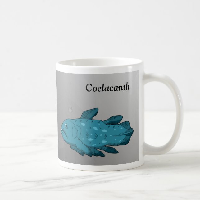 Karikatur Quastenflosser Kaffeetasse (Rechts)