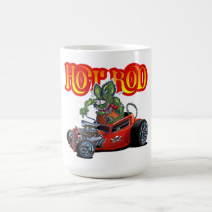 Karikatur-Retro-Hot-Rod Kaffeetasse