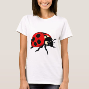 Karikatur Rote Marienkäfer Süßes Insekten Charakte T-Shirt