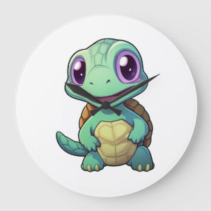 Karikatur-Schildkröten-Illustration Kopie Kopie Ko Große Wanduhr