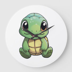Karikatur-Schildkröten-Illustration Kopie Kopie Ko Große Wanduhr