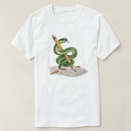 Karikatur-Schlange um einen Bleistift gewickelt – T-Shirt