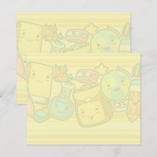 Karikatur-Schulbedarf-Muster-Post-it-Notes