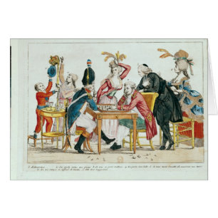 Karikatur spielenden Schachs Louis XVI