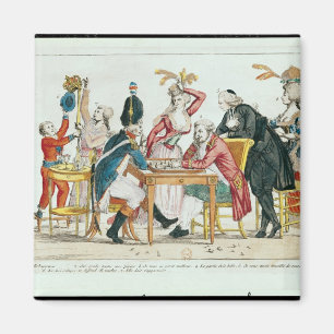 Karikatur spielenden Schachs Louis XVI Magnet