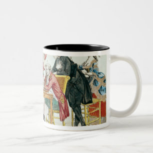 Karikatur spielenden Schachs Louis XVI Zweifarbige Tasse