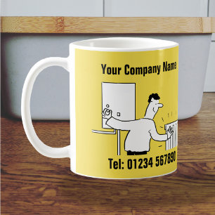 Karikatur-Tasse für Klempner- & Heizungsservice Kaffeetasse