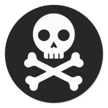 Karikatur-Totenkopf & Kreuzknochen