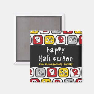 Karikatur-Totenköpfe & Knochen Kinder-Halloween-Pa Magnet