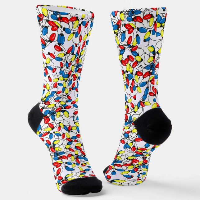 Karikatur Verwirrte Weihnachtslichter  Socken (Gewinkelt)
