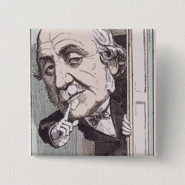 Karikatur von Albert, Duc de Broglie Button (Vorderseite)
