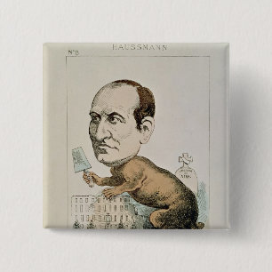 Karikatur von Baron Georges Eugene Haussmann Button