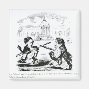 Karikatur von Delacroix und von Ingres Magnet