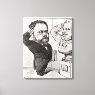 Karikatur von Emile Zola Leinwanddruck