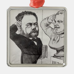 Karikatur von Emile Zola Silbernes Ornament