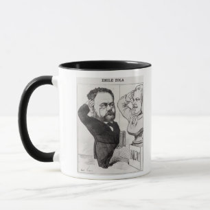 Karikatur von Emile Zola Tasse