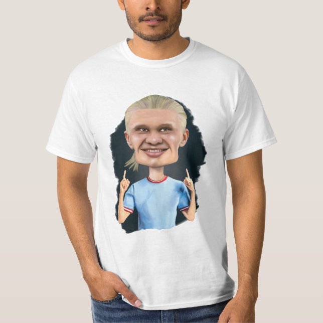 Karikatur von Erling Haaland T-Shirt (Vorderseite)