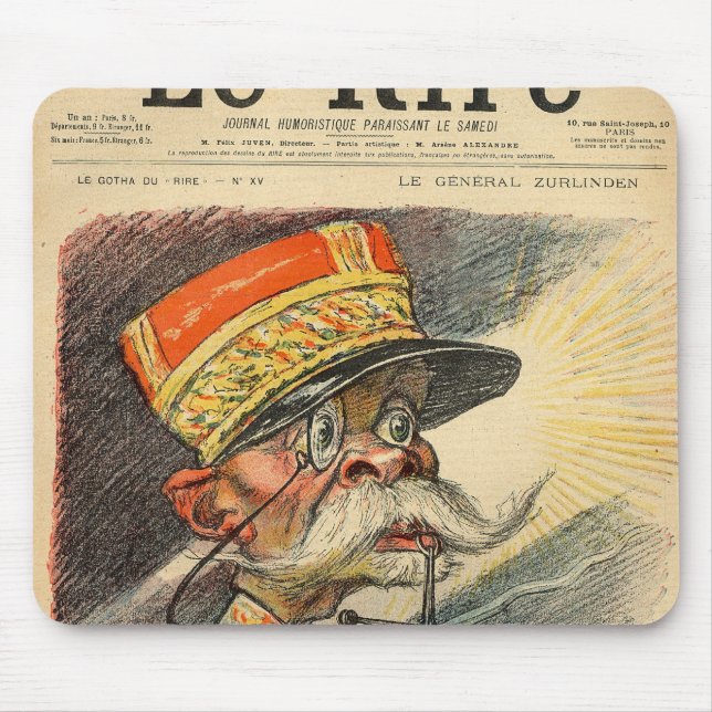 Karikatur von General Zurlinden Mousepad (Vorne)
