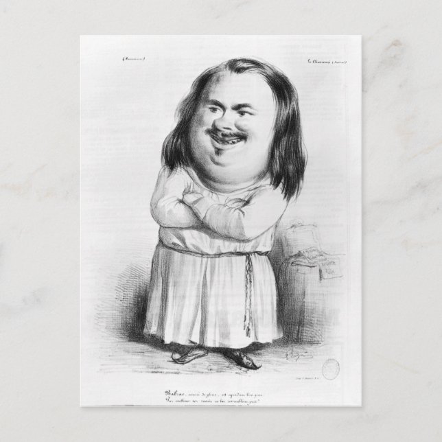 Karikatur von Honore de Balzac Postkarte (Vorderseite)