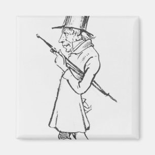 Karikatur von Soren Aabye Kierkegaard Magnet