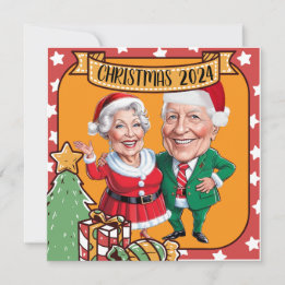 Karikatur von Weihnachtsgroßeltern Einladung