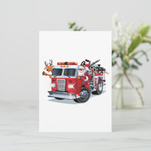 Karikatur-Weihnachts-Feuerwehrauto Feiertagskarte