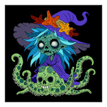 Karikatur-Zombie-Meereshexe