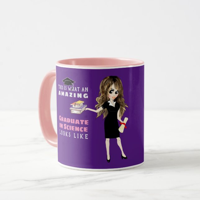 Karikaturengeschenk Brünett - Maßgeblich Tasse (Vorderseite Links)