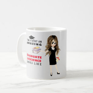 Karikaturengeschenk Weiblich Brünett - Grad Kaffeetasse