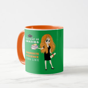 Karikaturengeschenk Weibliche rote Kopf Curry Tasse