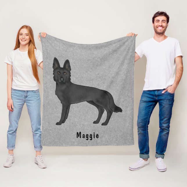Karikaturenhund mit benutzerdefiniertem Text Fleecedecke (Beispiel)