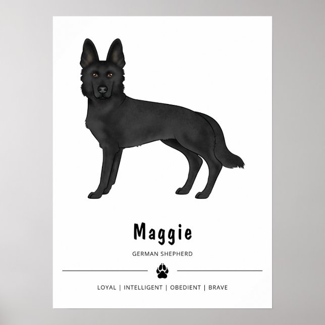 Karikaturenhund mit benutzerdefiniertem Text Poster (Vorne)