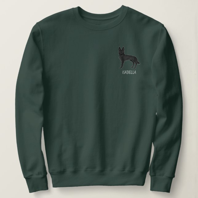Karikaturenhund mit benutzerdefiniertem Text Sweatshirt (Design vorne)
