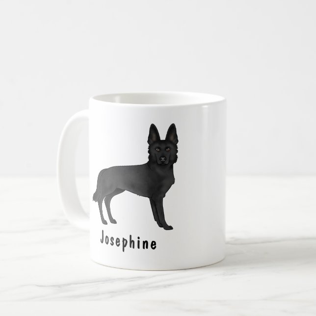 Karikaturenhund mit Individuelle Name Kaffeetasse (Vorderseite Links)