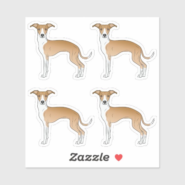 Karikaturenhunde und Hunde aus Weiß und Fawn Aufkleber (Blatt)
