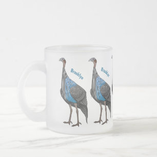 Karikaturillustration des Geierperlhuhns Mattglastasse