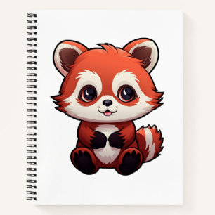 Karikaturillustration des roten Pandas Notizbuch