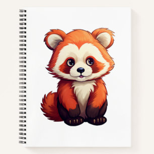 Karikaturillustration des roten Pandas Notizbuch