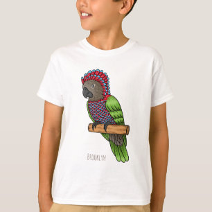 Karikaturillustration eines Falkenkopfpapageien T-Shirt