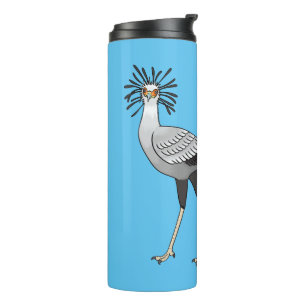 Karikaturillustration eines Sekretärvogels Thermosbecher
