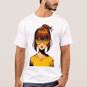 Karikaturporträt Mädchen T-Shirt