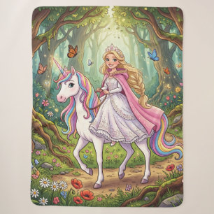 Karikaturprinzessin reitet auf dem Einhorn Sherpadecke