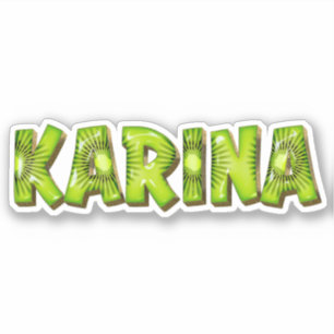 Karina Name Kiwi Design Aufkleber Sticker