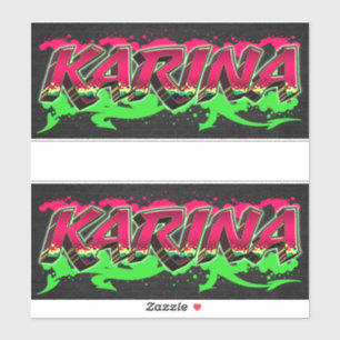 Karina Prénom Nom Graffiti Autocollants
