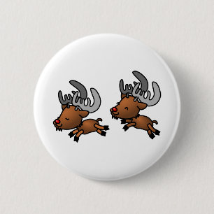 Kariou Rentier Hirsche Wild Happy Jumping Button
