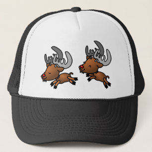 Kariou Rentier Hirsche Wild Happy Jumping Truckerkappe